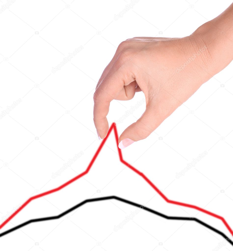 Hand holding growth graph