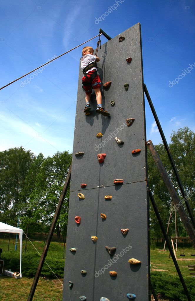 Boy on climbing wall — Stock Photo © halina_photo #2184273