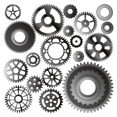 Set of gear wheels clipart