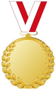 Gold medal and polish ribbon clipart