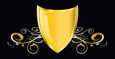 Golden shield clipart