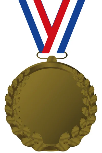 Medalla de bronce con cinta tricolor — Archivo Imágenes Vectoriales