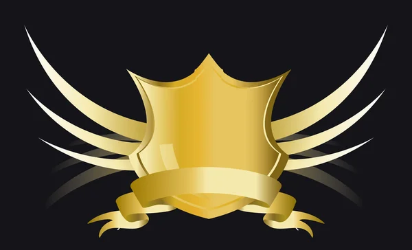 Goldenes Schild — Stockvektor