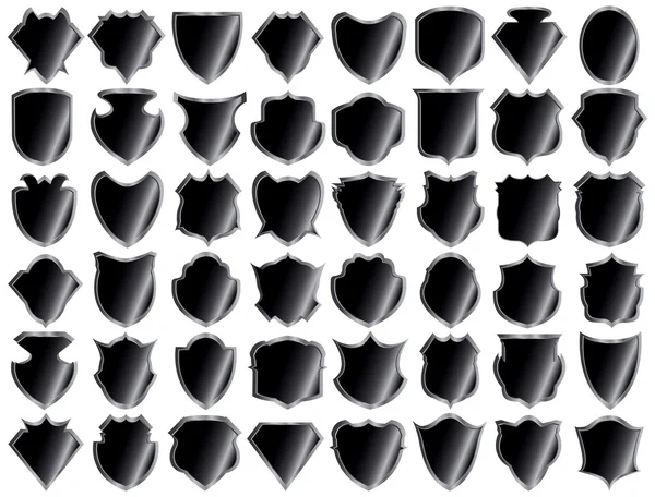 Boucliers noirs — Image vectorielle