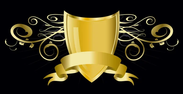 Golden shield — Stock Vector