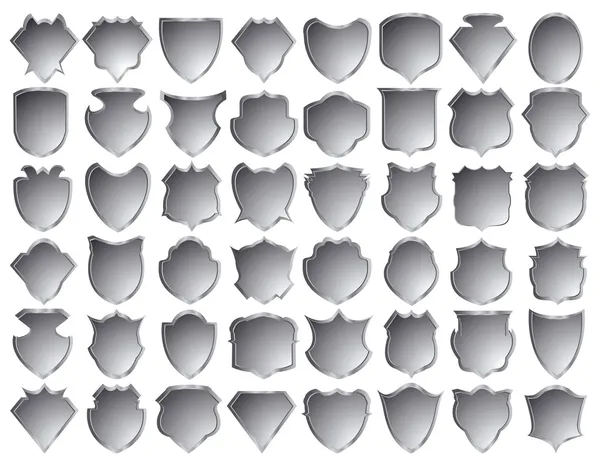 Серебряные щиты — стоковый вектор
