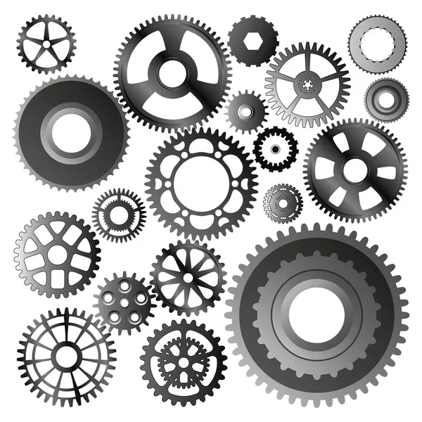 Set of gear wheels — Stock Vector