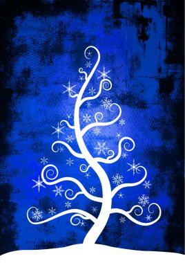 Christmas Snow Tree - Detailed grunge clipart