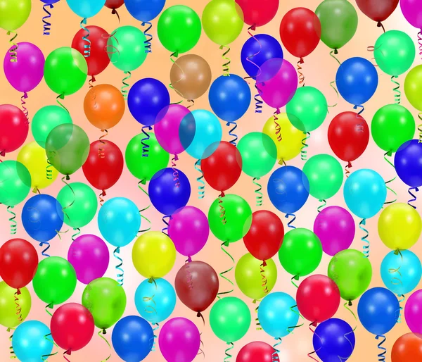 多彩方气球背景 — 图库照片