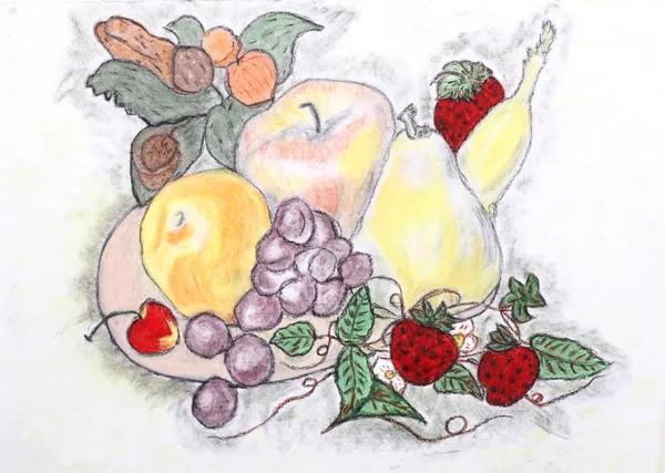 How to Color fruit composition drawing for Kids | Drawing for kids, Art  drawings for kids, Drawing classes for kids