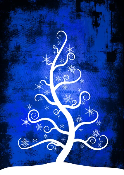 Árvore de neve de Natal - grunge detalhado — Fotografia de Stock