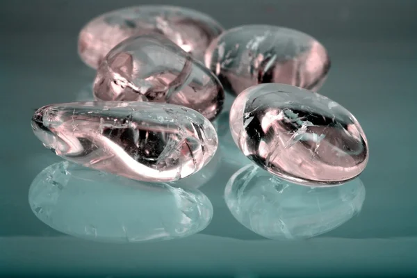 Nine transparent colored glass stones on — Stock Photo, Image