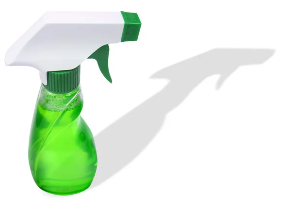 Botella de aerosol - limpiador de vidrio en ba blanco — Foto de Stock