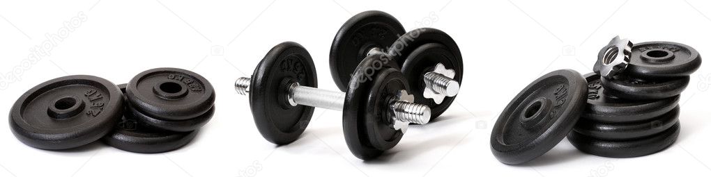 Weights, isolated on white background
