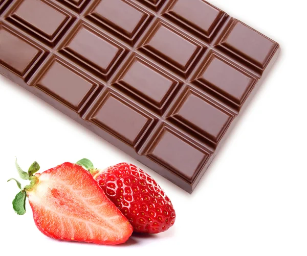 Erdbeeren mit Schokolade — Stockfoto
