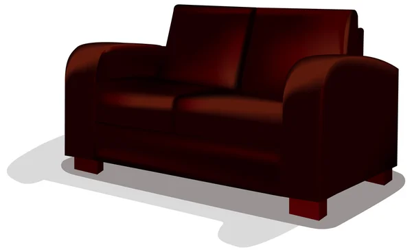 Canapé foncé sur fond blanc — Image vectorielle