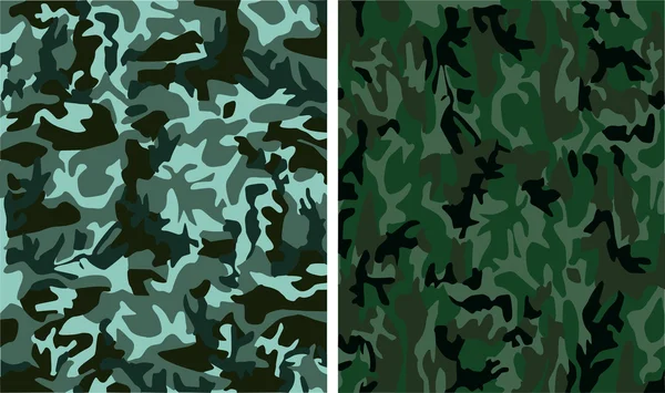 Camouflage seamless patterns — Stock Vector
