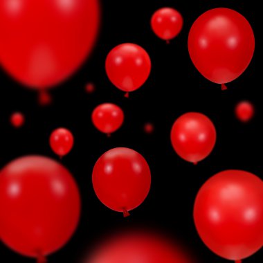 Background of red party balloons clipart