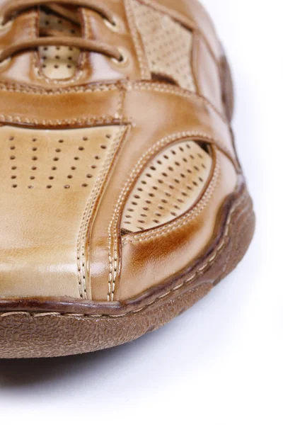 Mužské kožené boty izolován v bílém — Stock fotografie