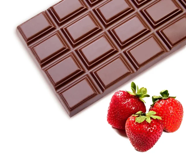 Strawberries with chocolate — Stock Photo, Image
