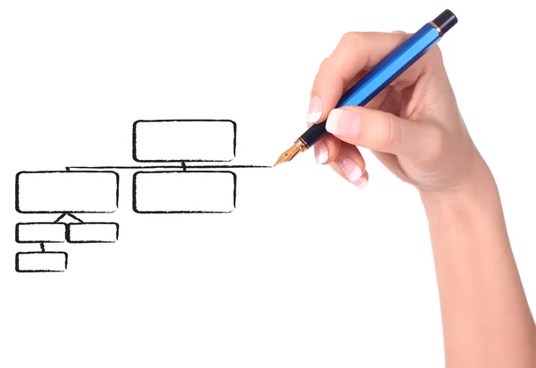 Hand drawing an empty diagram — Stock Photo, Image