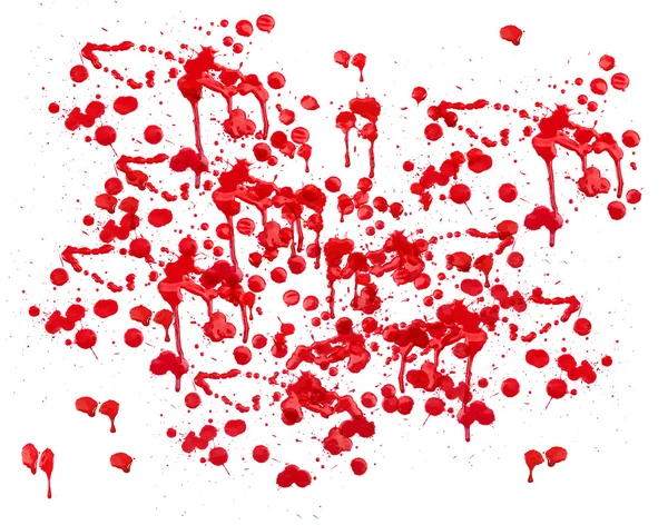 Beyaz üzerine kırmızı mürekkep lekesi etkisi — Stok fotoğraf