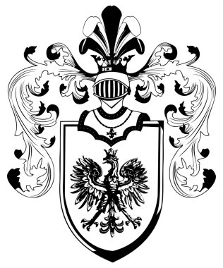 Ornate heraldic shields clipart