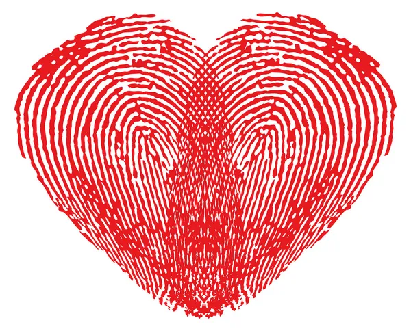 stock vector Romantic heart made of fingerprints
