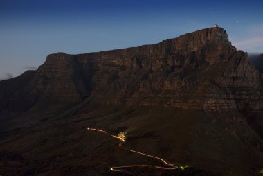 Table Mountain at night clipart