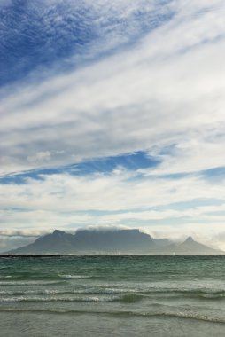 Table Mountain and waves clipart