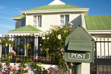 Post box and house clipart