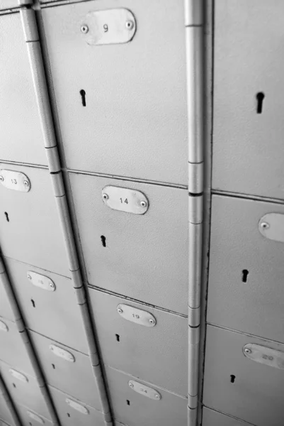 Gri postboxes — Stok fotoğraf