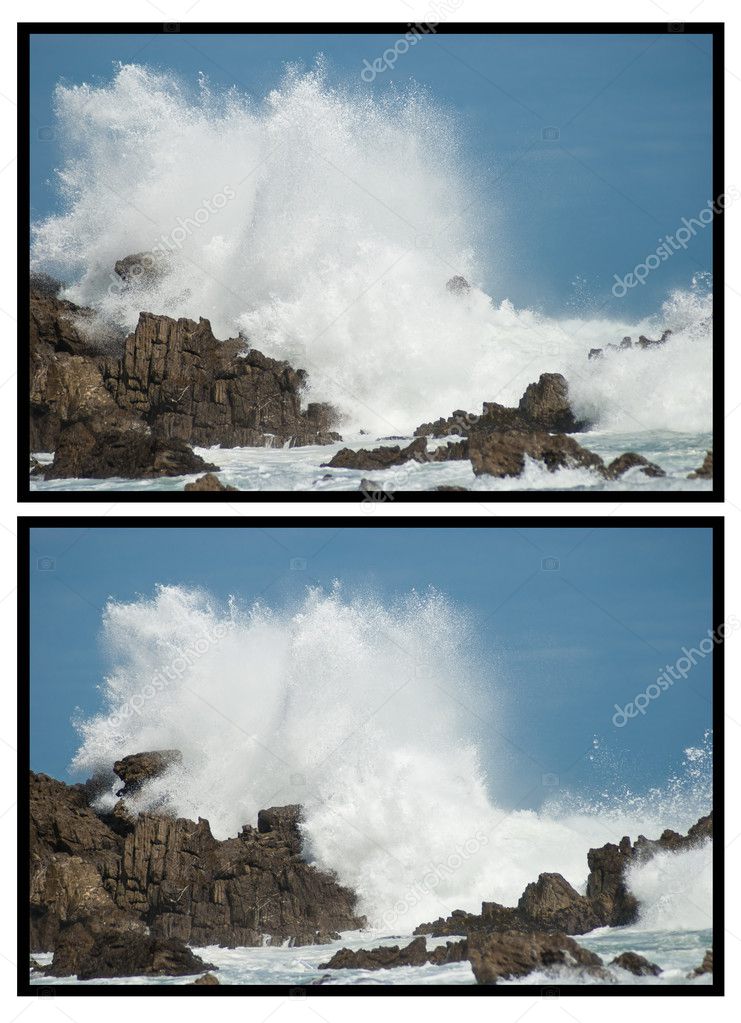 Big waves crashing down