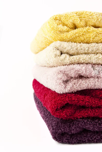 stock image Pink, red, yellow and purple towels