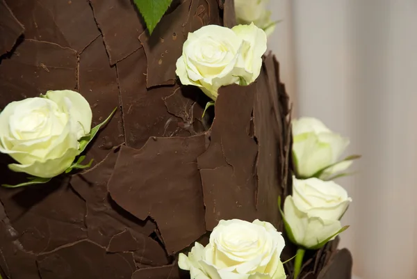 Brown chocolate wedding cake — Stock Photo, Image