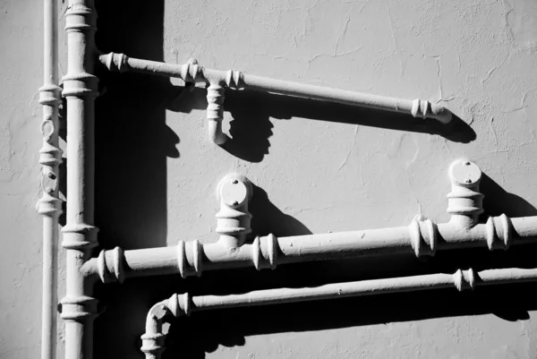 Plumbing in black and white — Stock Photo, Image