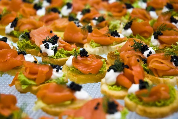 Entrées de saumon et de caviar — Photo