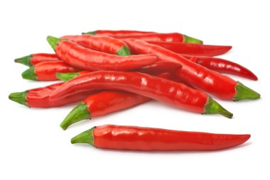 Spicy red chillies isolated on white clipart