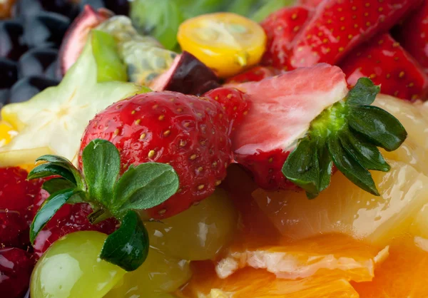 stock image Fruit dessert with strawberry on top