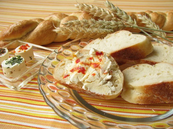 Drożdże warkocz z serem — Zdjęcie stockowe