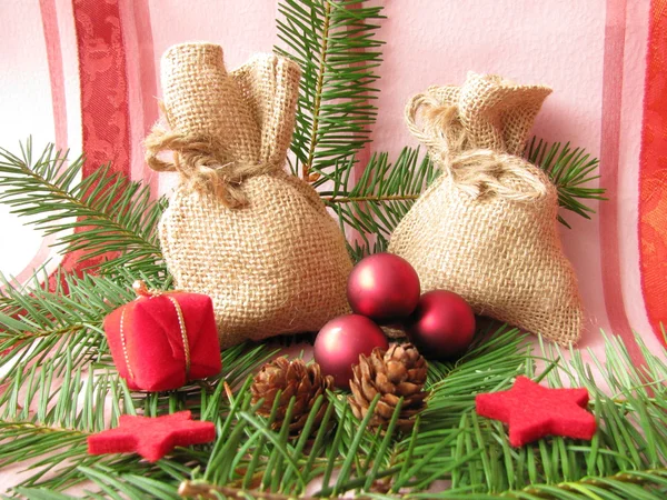 Little christmassy present bags — Stock Photo, Image