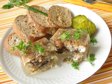 Fried herring into aspic clipart