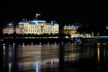 Lyon at night clipart