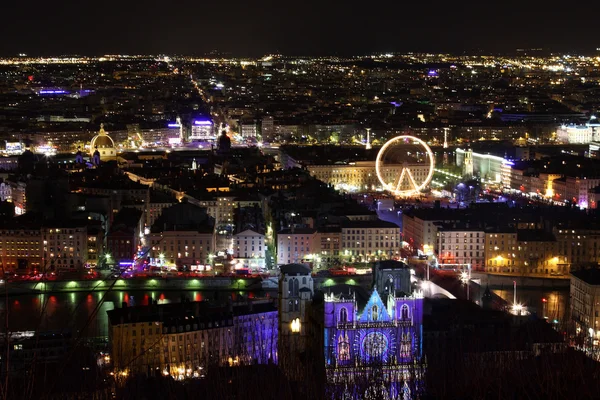 Lyon in der Nacht — Stockfoto