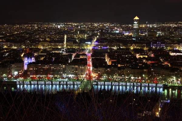Lyon v noci — Stock fotografie