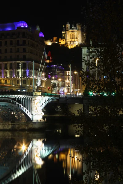 Lyon por la noche — Foto de Stock