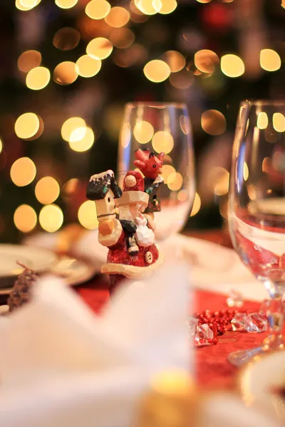 Santa and christmas lights — Stock Photo, Image