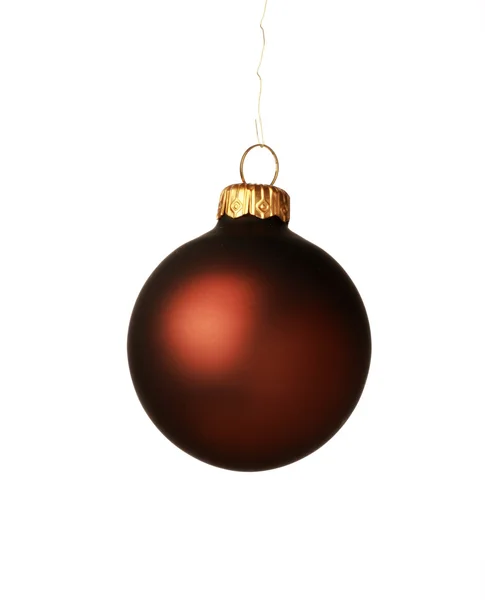 Hnědá vánoční koule — Stock fotografie