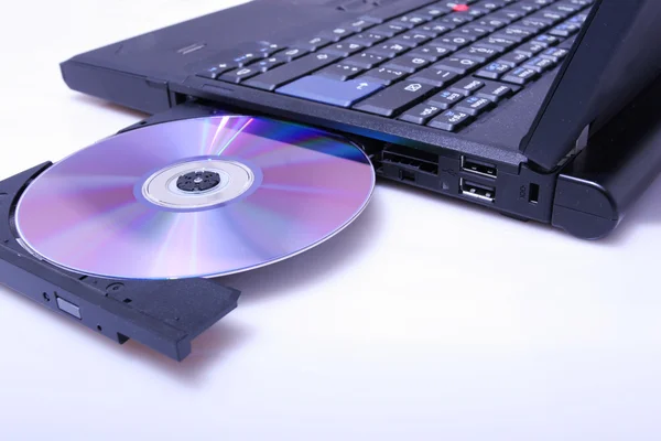 Laptop dvd — Stock Photo, Image