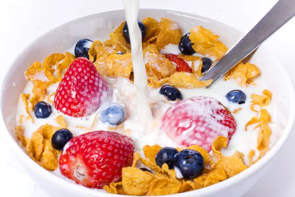 Breakfast cereal bowl — Stock Photo, Image